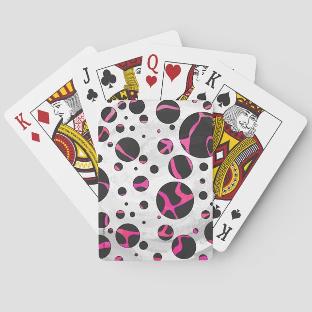 Jeu De Cartes Giraffe rose chaude et noire (dos)
