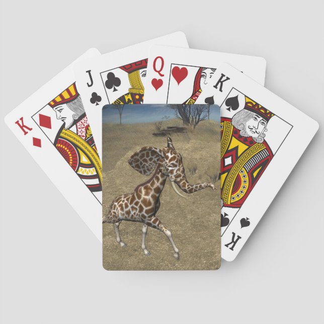Jeu De Cartes Giraffes d'éléphants mignons (dos)