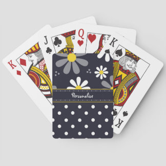 Jeu De Cartes Girly Mod Daisies and Polka Dots With Name