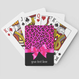 Jeu De Cartes Girly Pink and Black Leopard Elegant Classy