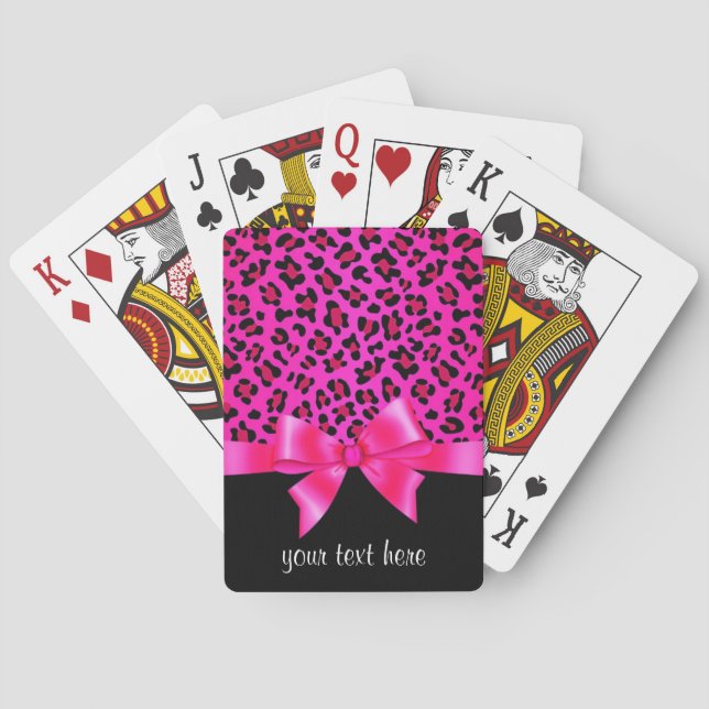 Jeu De Cartes Girly Pink and Black Leopard Elegant Classy (dos)