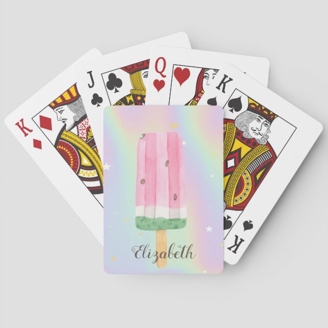 Jeu De Cartes Glace à l'aquarelle Cool Holographique (dos)