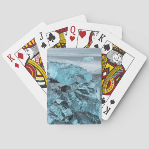 Jeu De Cartes Glace bleue sur la plage, paysage marin, Islande