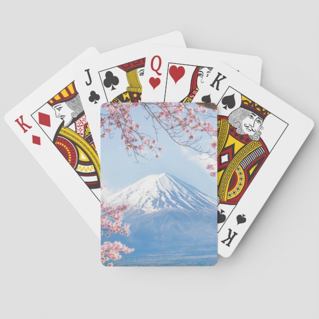 Jeu De Cartes Glace et neige | Cherry Blossoms Mt. Fuji Japon (dos)