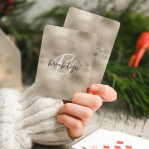 Jeu De Cartes Glam Champagne Or Monogramme Script Tendance