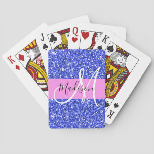 Jeu De Cartes Glam Dark Blue Parties scintillant rose étincelles