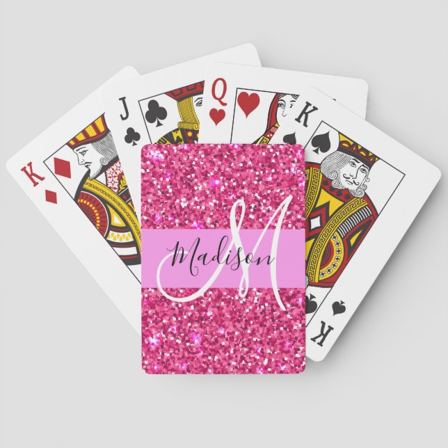 Jeu De Cartes Glam Girly Hot rose Parties scintillant étincelles (dos)