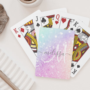 Jeu De Cartes Glam Iridescente Parties scintillant colorée perso