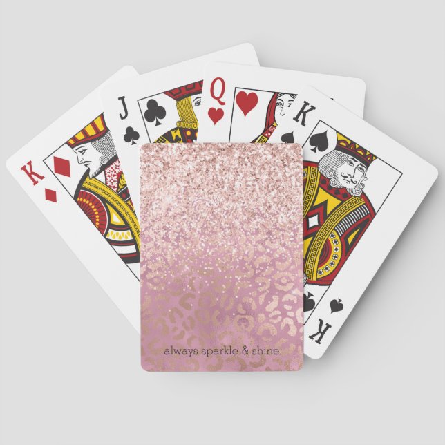 Jeu De Cartes Glam Pink Glitzy Parties scintillant Empreinte de  (dos)