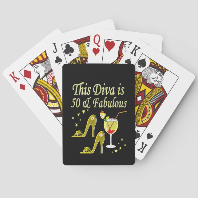 JEU DE CARTES GLITZY GOLD 50E ANNIVERSAIRE CONCEPTION (dos)