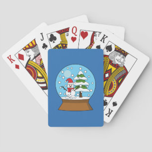 Jeu De Cartes Globe de neige avec Snowman et Pine Tree