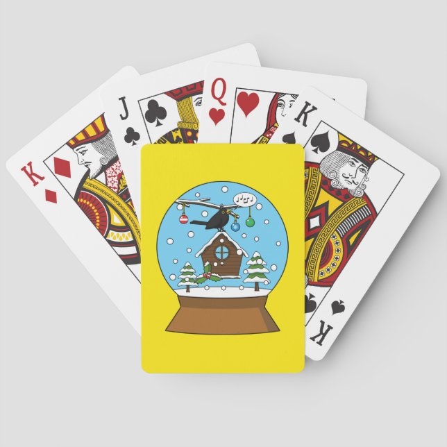 Jeu De Cartes Globe des neiges avec chant Blackbird (dos)