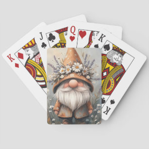 Jeu De Cartes Gnome de Fleur Whimsical : Adorable aquarelle Art