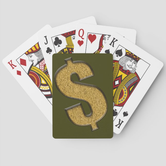Jeu De Cartes Gold Encrusted dollar Sign (dos)