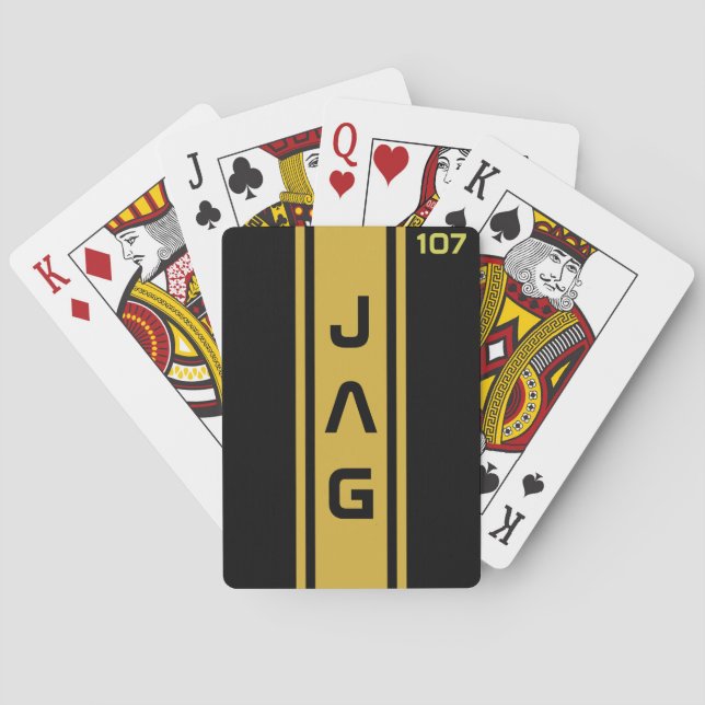 Jeu De Cartes Gold et Black Racing Stripes Jouer des cartes (dos)