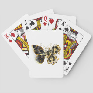 Jeu De Cartes Gold flower Butterfly with Black Orchid