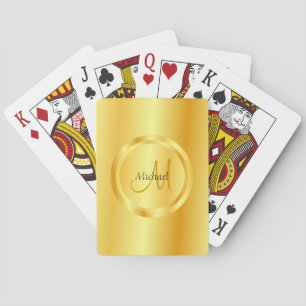 Jeu De Cartes Gold Look Modèle élégant Monogramme moderne initia
