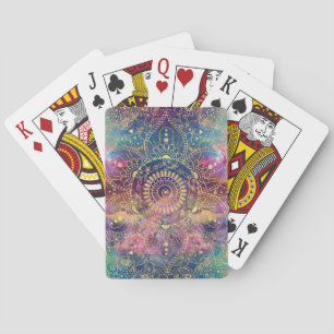 Jeu De Cartes Gold watercolor and nebula mandala