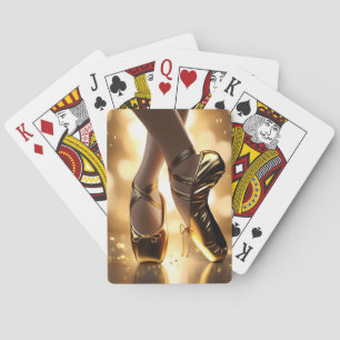 Jeu De Cartes Golden Elegance : Chaussures Ballerina sur Gold Bo