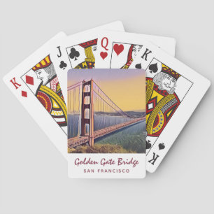 Jeu De Cartes Golden Gate Bridge San Francisco Peinture Vintage