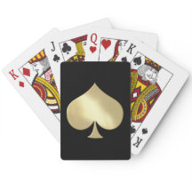 Golden Metal Spade Poker Jouer Cartes