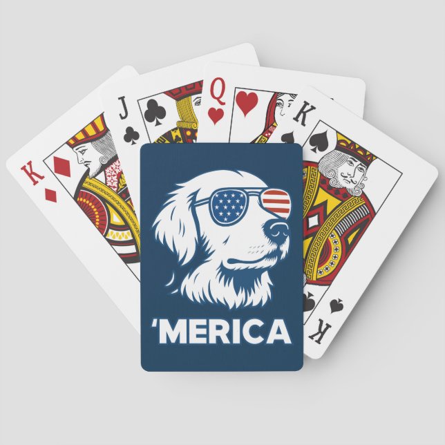 Jeu De Cartes Golden Retriever 4 juillet Merica (dos)