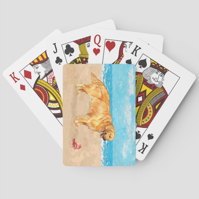 Jeu De Cartes Golden Retriever à la Plage (dos)