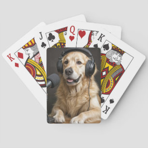 Jeu De Cartes Golden Retriever animant un podcast