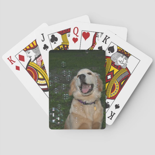 Jeu De Cartes Golden retriever avec des bulles (dos)