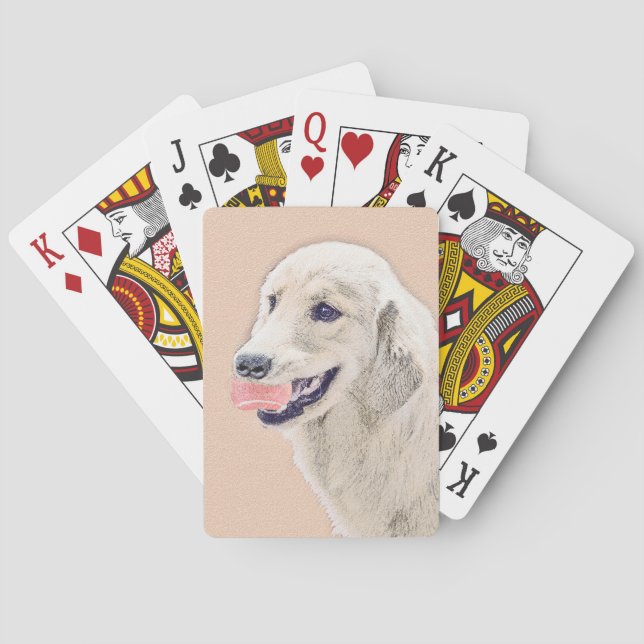 Jeu De Cartes Golden Retriever avec Tennis Ball Peinture Chien A (dos)