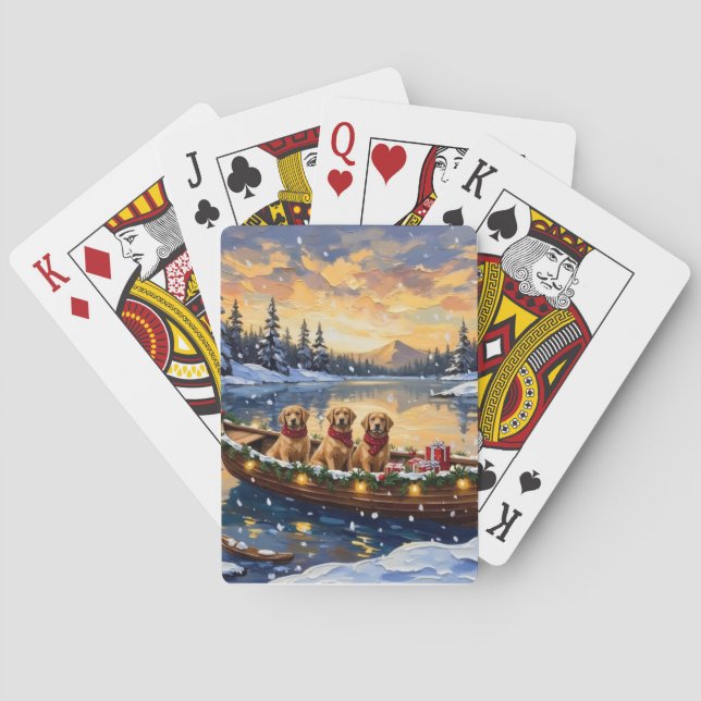 Jeu De Cartes Golden Retriever Christmas Boat Holiday (dos)