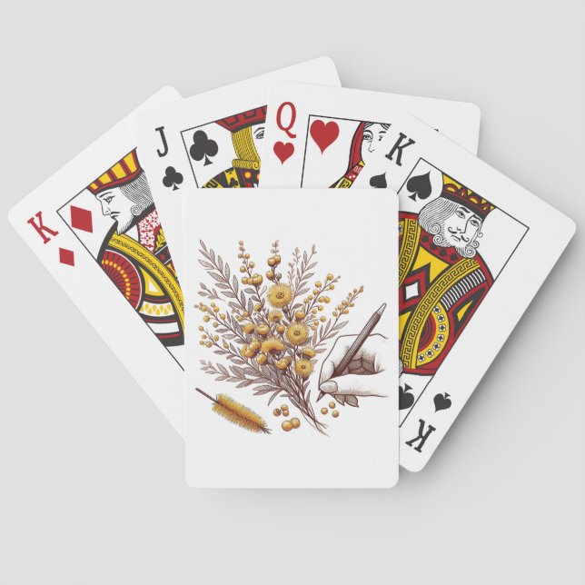 Jeu De Cartes Golden Wattle Flower (dos)