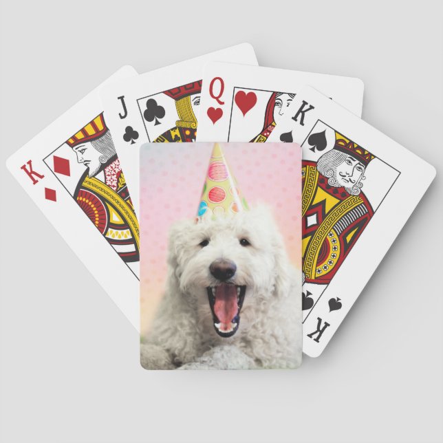 Jeu De Cartes Goldendoodle avec Casquette du Parti (dos)