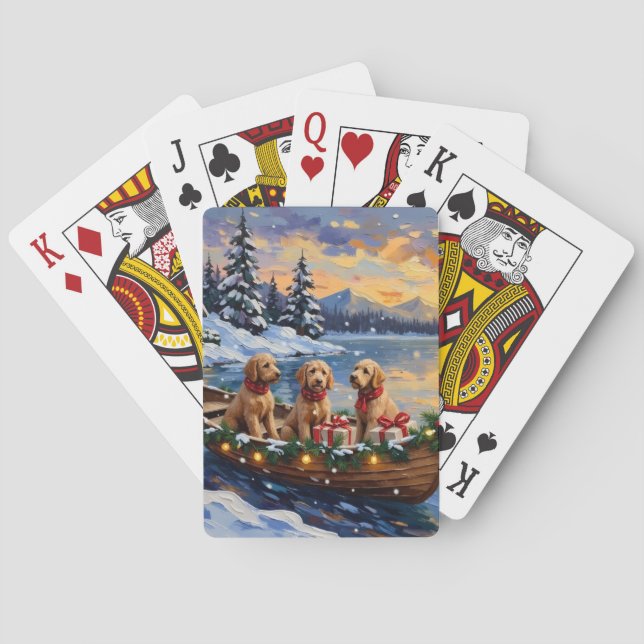 Jeu De Cartes Goldendoodle Noël Bateau Fêtes (dos)