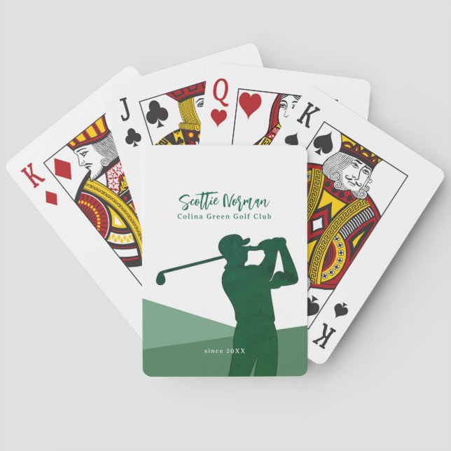 Jeu De Cartes Golf Player Man avec Golf Club Green (dos)