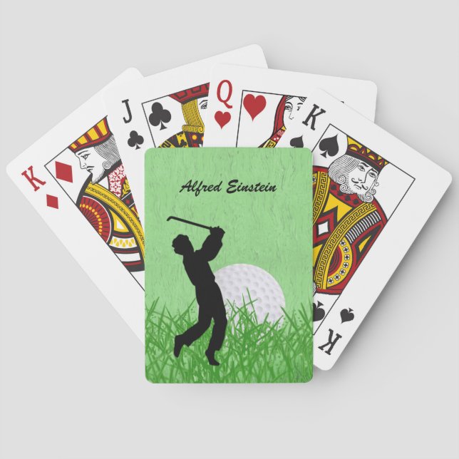 Jeu De Cartes Golfer and Ball surrounded by grass Personalize (dos)