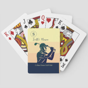 Jeu De Cartes Golfeur Homme Club de Golf Élégant Moderne Monog