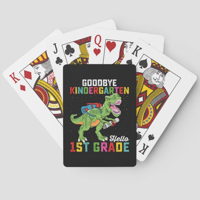 Jeu De Cartes Goodbye Kindergarten Hello 1st Grade T Rex School (dos)