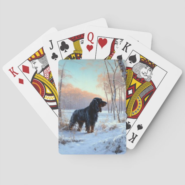Jeu De Cartes Gordon Setter Noël Qu'il neige (dos)
