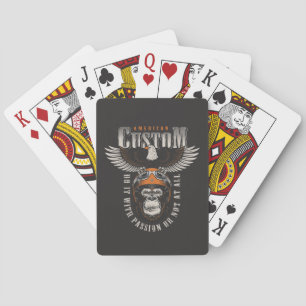Jeu De Cartes Gorille Américain Moto Biker Vintage Aigle