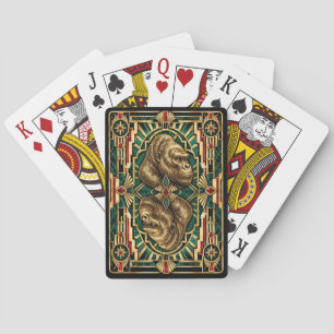 Jeu De Cartes Gorille, faune Art déco