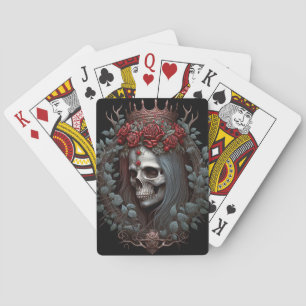 Jeu De Cartes Goth Crâne Rose Couronne gothique
