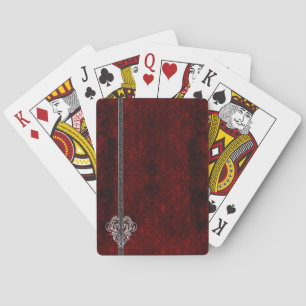 Jeu De Cartes Goth Red Silver Heart Damask