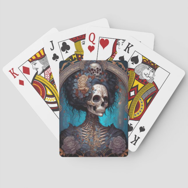 Jeu De Cartes Goth Skeleton Skull Woman Gothique (dos)