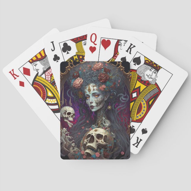 Jeu De Cartes Goth Skull Zombie Femme Gothique (dos)