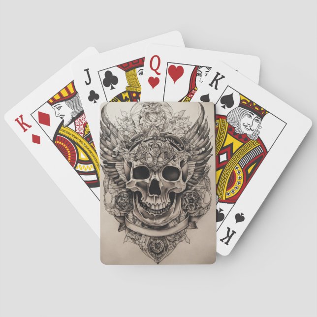 Jeu De Cartes Gothic Decks: Skull-themed Classic Playing Cards  (dos)