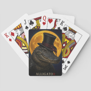 Jeu De Cartes Gothique Surréaliste Chapeau Haut de Forme Alligat