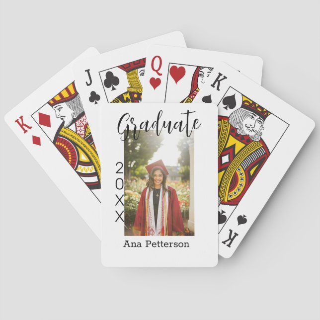 Jeu De Cartes Gradué photo moderne classique ajouter nom de l'an (dos)