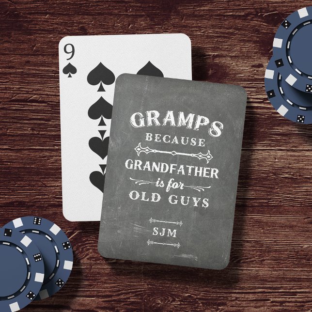 Jeu De Cartes Gramps amusant grand-père Monogramme (Créateur téléchargé)