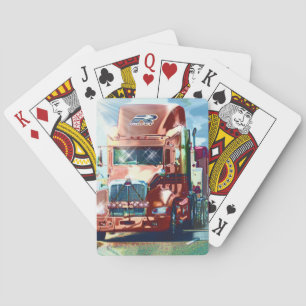 Jeu De Cartes Grand camion lourd rouge pour des camionneurs et